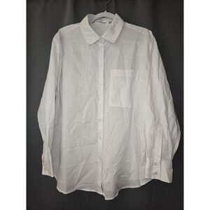 Calvin Klein Women's Long Sleeve Button Down Woven Top Large